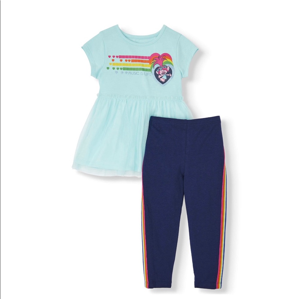 New Trolls  Tulle Tunic & Racer Stripe Leggings